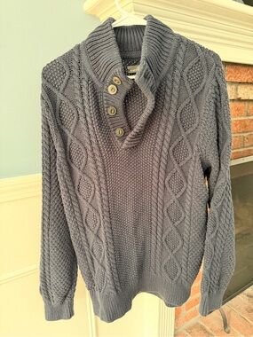 Bean Signature Navy Blue Knit Sweater